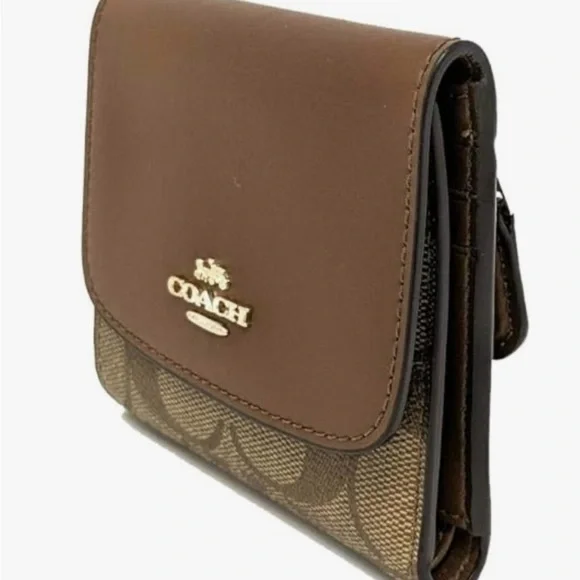 Coach Original Brown-tan SIGNATURE COATED CANVAS Wallet EUC-AUTHENTIC🍂 - Picture 4 of 13